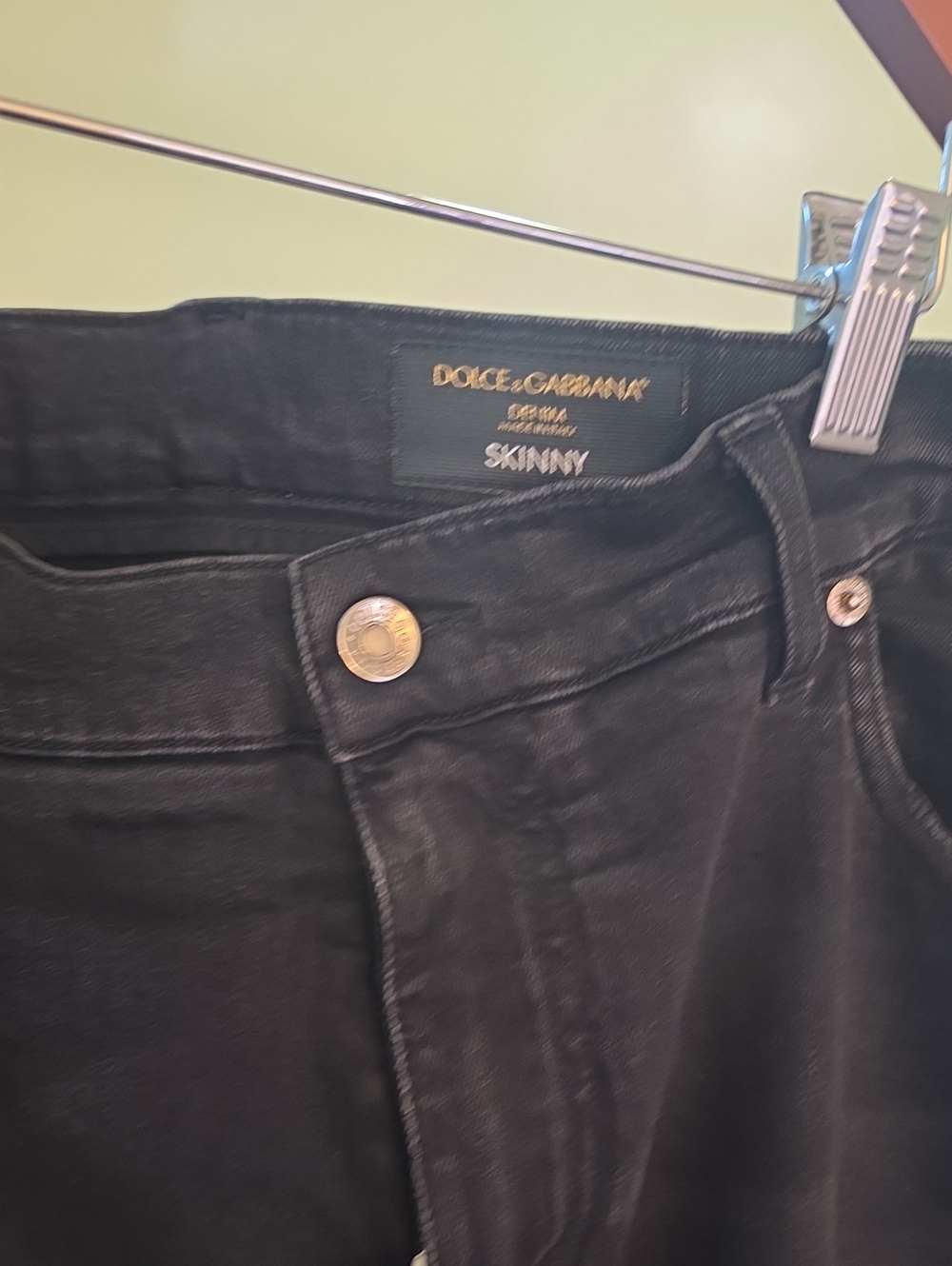 Dolce & Gabbana Black Skinny Jeans with Gold Hardware Made In Italy 100 Autentic
